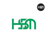 brev hsm monogram logotyp design vektor