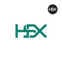 brev hsx monogram logotyp design vektor