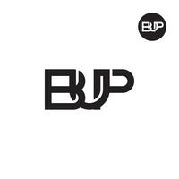 brev bup monogram logotyp design vektor