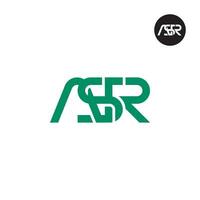 Brief asr Monogramm Logo Design vektor