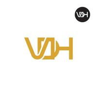 brev vdh monogram logotyp design vektor