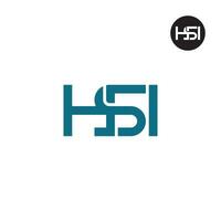 brev hsi monogram logotyp design vektor