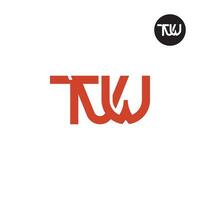 brev tvw monogram logotyp design vektor