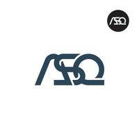 Brief asq Monogramm Logo Design vektor