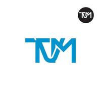 Brief tvm Monogramm Logo Design vektor