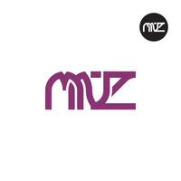 Brief mnz Monogramm Logo Design vektor