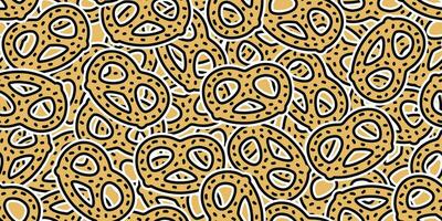 pretzel sömlös mönster kaka vektor mellanmål bröd scarf isolerat tapet bricka bakgrund tecknad serie klotter illustration design