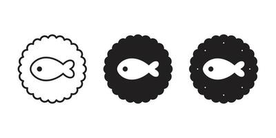 Fisch Vektor Symbol Lachs Thunfisch Karikatur Symbol Polka Punkt Charakter Illustration Gekritzel Design