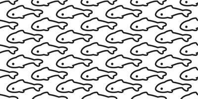 fisk sömlös mönster vektor haj lax delfin tonfisk val scarf isolerat tecknad serie bricka bakgrund upprepa tapet illustration vit design