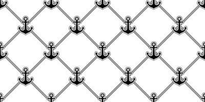 Anker nahtlos Muster Seil Vektor Boot Pirat Helm maritim nautisch Meer Ozean wiederholen Hintergrund Schal isoliert Fliese Hintergrund Illustration Linie Design