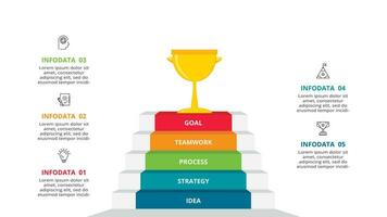 kreativ Konzept zum Infografik mit 5 Schritte, Optionen, Teile oder Prozesse. Geschäft Daten Visualisierung. vektor