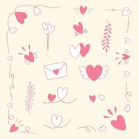 Linie Muster Rosa Herz eben Design zum Dekoration Liebe Valentinstag Hochzeit Karte Design vektor