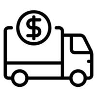 Geld Transport Linie Symbol vektor