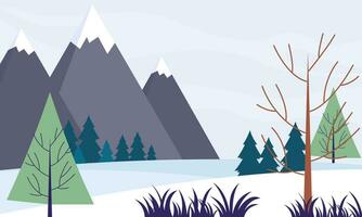 Winter Landschaft Hintergrund. eben Vektor Illustration