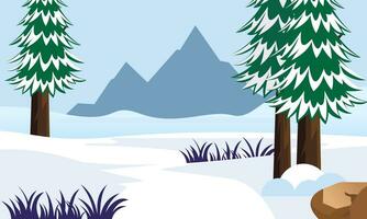 Winter Landschaft Hintergrund. eben Vektor Illustration