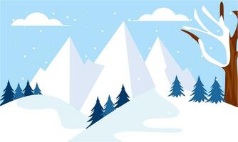 Winter Landschaft Hintergrund. eben Vektor Illustration