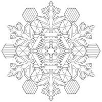 abstrakt mandala snöflinga linje konst design för färg sida vektor