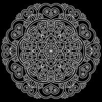 Mandala Linie Kunst Designs auf schwarz Hintergrund. Färbung Seite zum Kinder und Erwachsene. vektor