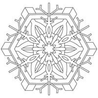 abstrakt mandala snöflinga linje konst design för färg sida vektor