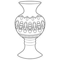 Gliederung Vase, Vektor linear. Vase Keramik, uralt Topf griechisch. Färbung Seite