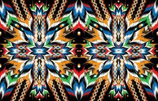 ikat indisk sömlös mönster design för tyg textil. mögel beskyddare abstracts . aztek, boho, geometrisk, tyg, etnisk, ikat, inföding, stam, matta, mandala, afrikansk, amerikan sparre vektor. vektor