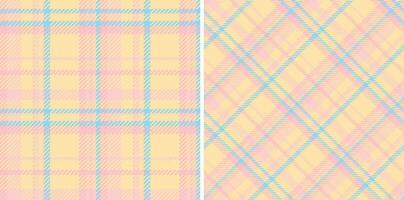 Stoff nahtlos prüfen von Muster Vektor Tartan mit ein Textil- Hintergrund Plaid Textur.