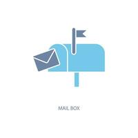 Mail Box Konzept Linie Symbol. einfach Element Illustration. Mail Box Konzept Gliederung Symbol Design. vektor