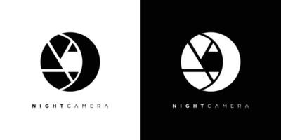 das Nacht Kamera Logo Design ist einzigartig und modern vektor