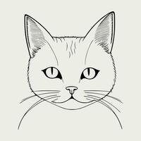 süß Katze Vektor schwarz und Weiß Karikatur Charakter Design Sammlung. Weiß Hintergrund. Haustiere, Tiere.
