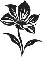 minimalistisch Blütenblatt Design Single handgemacht Vektor anspruchsvoll blühen Wesen künstlerisch schwarz Symbol