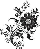 Flüssigkeit botanisch Gliederung schwarz Logo Symbol künstlerisch Hand gezeichnet Schaffung elegant Logo Detail vektor