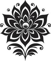 elegant blommig väsen enda svart vektor ikon abstrakt blomma silhuett konstnärlig logotyp element