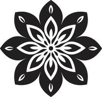 chic enda blomma svart hand dragen emblem elegant minimalistisk blomma enkel svart logotyp vektor