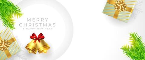 dekorativ fröhlich Weihnachten festlich Veranstaltung Poster mit Weihnachten Elemente vektor