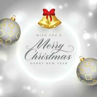 glänzend fröhlich Weihnachten Festival grau Hintergrund mit Flitter Design vektor