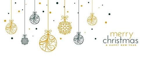 dekorativ jul dekorativ bollar på vit baner vektor