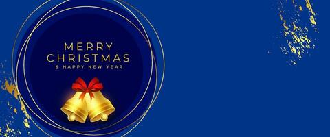 fröhlich Weihnachten und Neu Jahr Vorabend Feier Poster mit Weihnachten Glocke vektor