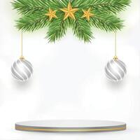 3d podium design med isolerat xmas element vektor design