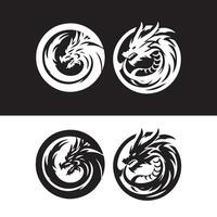 drake logotyp ikoner. gammal mytisk orm symbol. mytologisk fä tecken. vektor illustration.