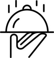 Diener Essen Bedienung Gliederung Vektor Illustration Symbol