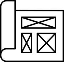 Drahtmodell Seite Gliederung Vektor Illustration Symbol