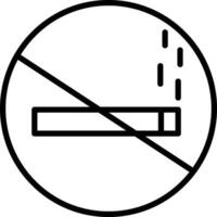 Nein Rauchen Gliederung Vektor Illustration Symbol