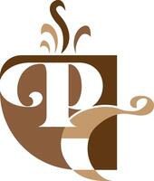 pc Brief Kaffee Geschäft Logo Design Unternehmen Konzept vektor