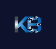 elektrisk kb brev kreativ företag logotyp design blå Färg begrepp vektor