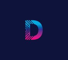 d Alphabet Technologie Logo Design Konzept vektor