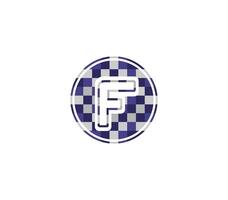 f alfabet pixel logotyp design begrepp vektor