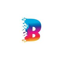 b Alphabet bunt Gemälde Logo Design Konzept vektor