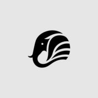 minimalistisch Logo von Gesicht und Blätter vektor