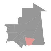 hodh el gharbi Region Karte, administrative Aufteilung von Mauretanien. Vektor Illustration.