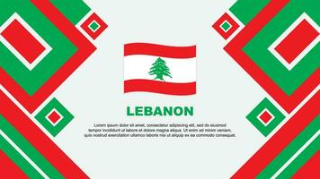 Libanon Flagge abstrakt Hintergrund Design Vorlage. Libanon Unabhängigkeit Tag Banner Hintergrund Vektor Illustration. Libanon Karikatur